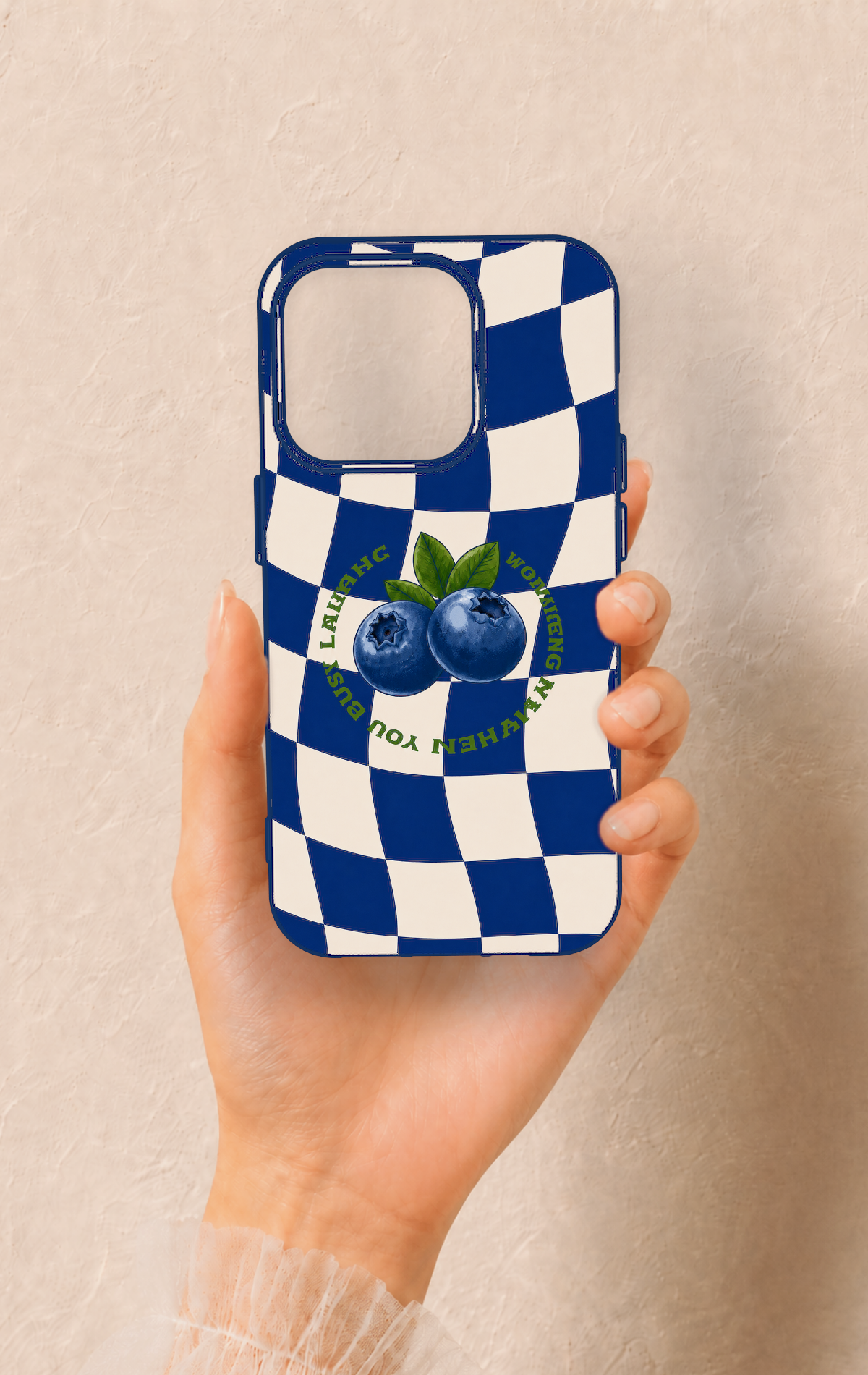 iPhone 15 Pro Uyumlu Yaban Mersini Desenli Silikon Kılıf