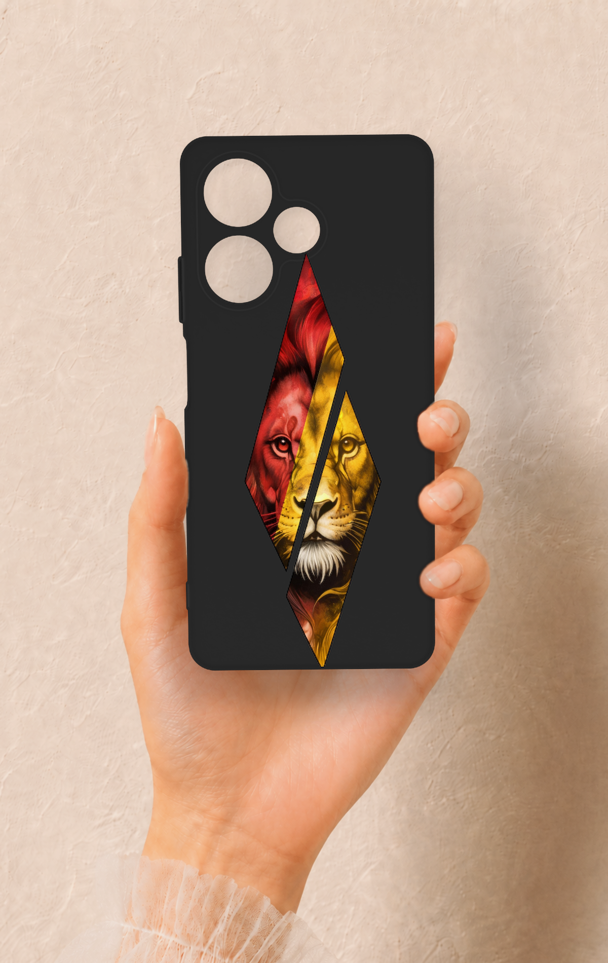 İnfinix Hot 30 Uyumlu Kesik Aslan Desenli Silikon Kılıf