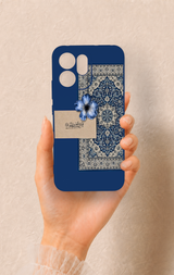 Oppo Reno 14F Uyumlu Mavi Etnik Halı Desenli Silikon Kılıf
