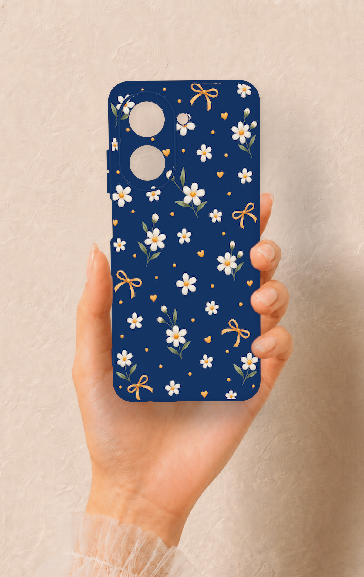 Redmi A5 Uyumlu Papatya Fiyonk Desenli Silikon Kılıf