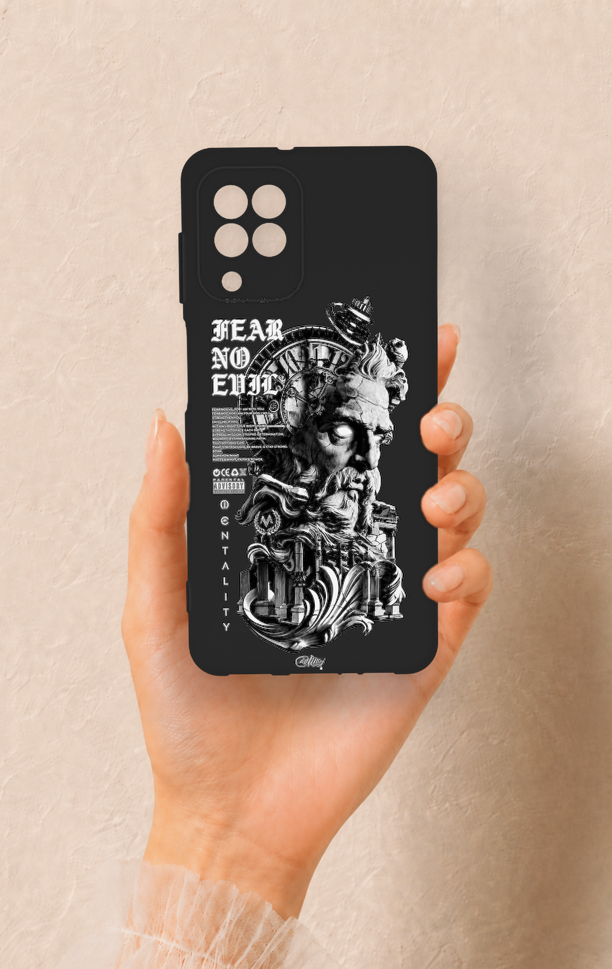 Samsung A22 Uyumlu Fear No Evil Desenli Silikon Kılıf