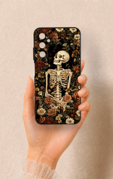 Samsung A05s Uyumlu Çiçek İskelet Desenli Silikon Kılıf