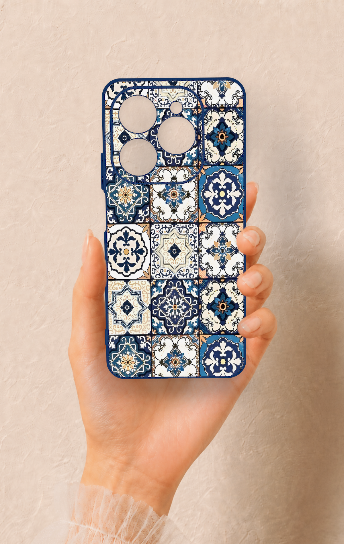 Tecno Spark 20 Pro Uyumlu Mozaik Çini Desenli Silikon Kılıf