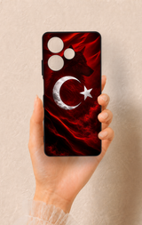 İnfinix Hot 30 Uyumlu Kurt Türk Bayrağı Desenli Silikon Kılıf