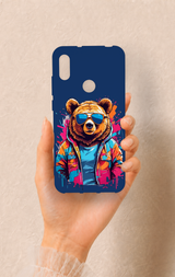 Huawei Y6 2019 Uyumlu Gözlüklü Ayı Desenli Silikon Kılıf