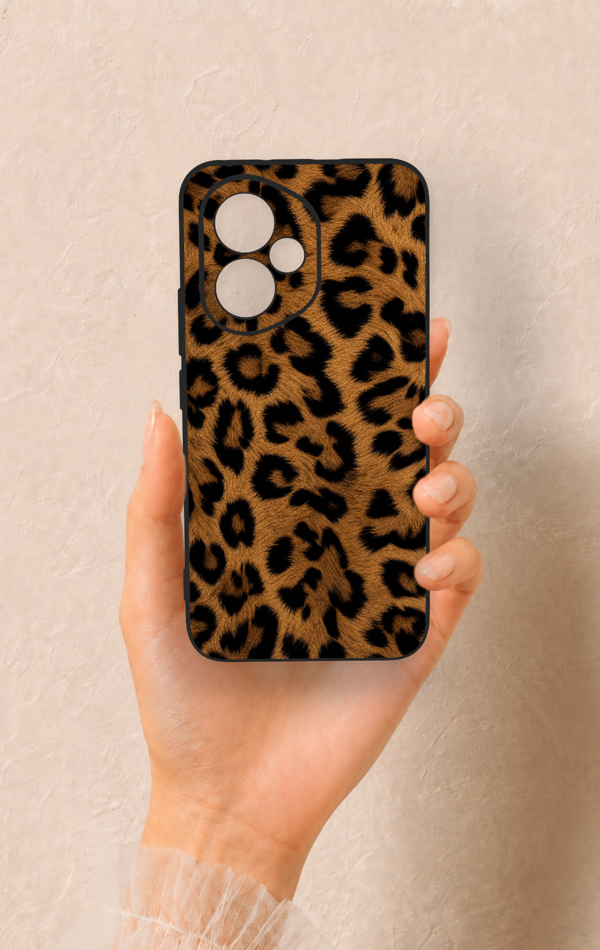 Honor 400 Uyumlu Koyu Leopar Deri Desenli Silikon Kılıf