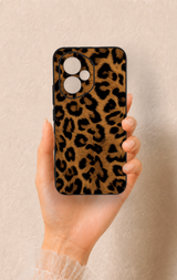 Honor 400 Uyumlu Koyu Leopar Deri Desenli Silikon Kılıf