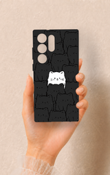 Samsung S23 Ultra Uyumlu Many Cats Desenli Silikon Kılıf