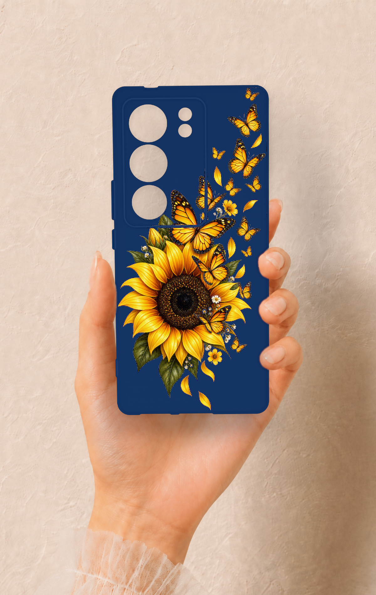 Vivo V29 Uyumlu Ayçiçeği Desenli Silikon Kılıf