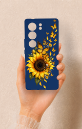 Vivo V29 Uyumlu Ayçiçeği Desenli Silikon Kılıf