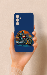 Samsung A24 Uyumlu Moto Rider Desenli Silikon Kılıf