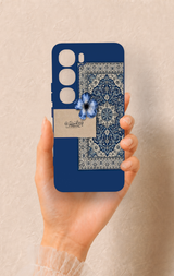 Vivo V40 Lite 5G Uyumlu Mavi Etnik Halı Desenli Silikon Kılıf