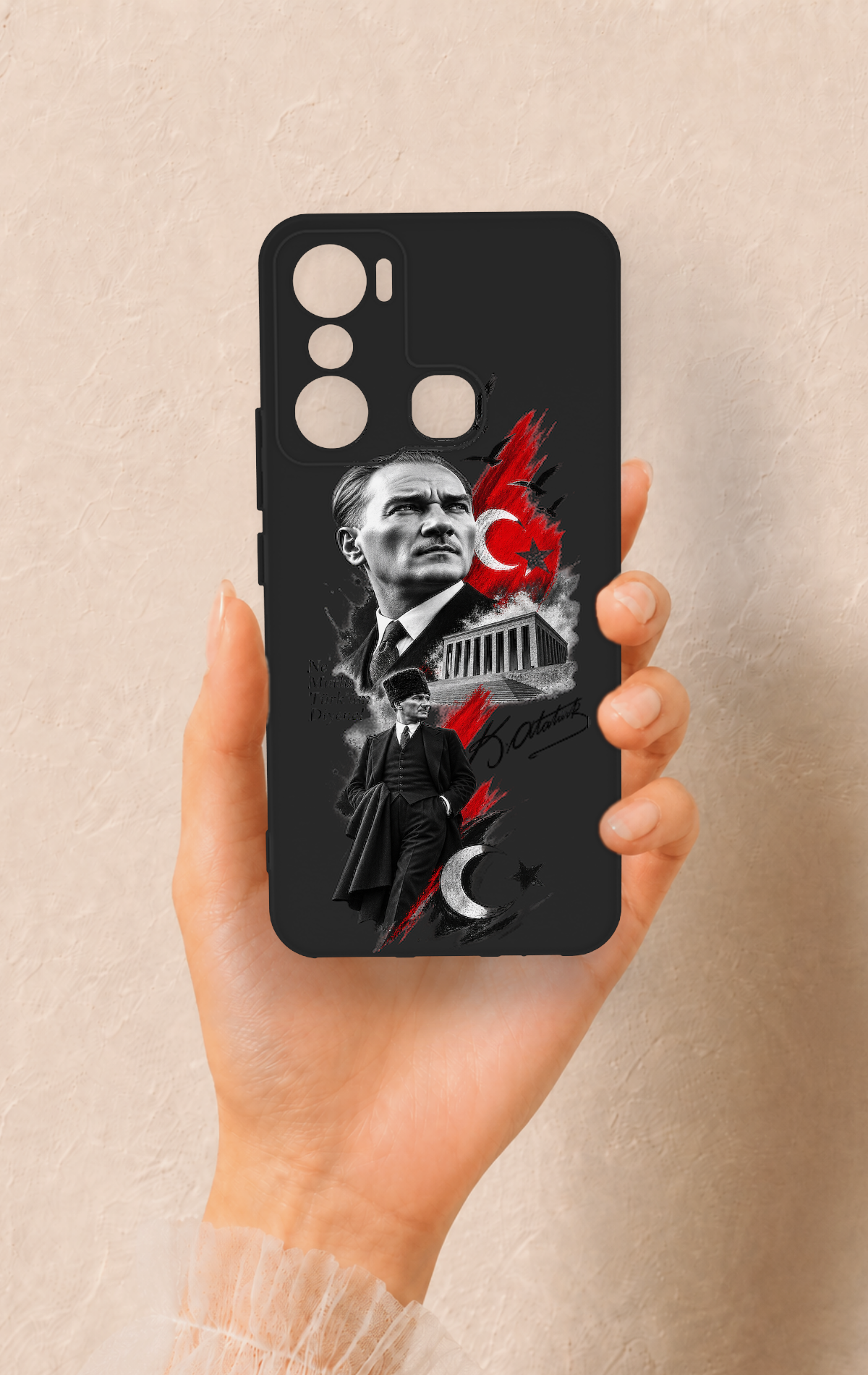 İnfinix Hot 20i Uyumlu Atatürk Anıtkabir Desenli Silikon Kılıf