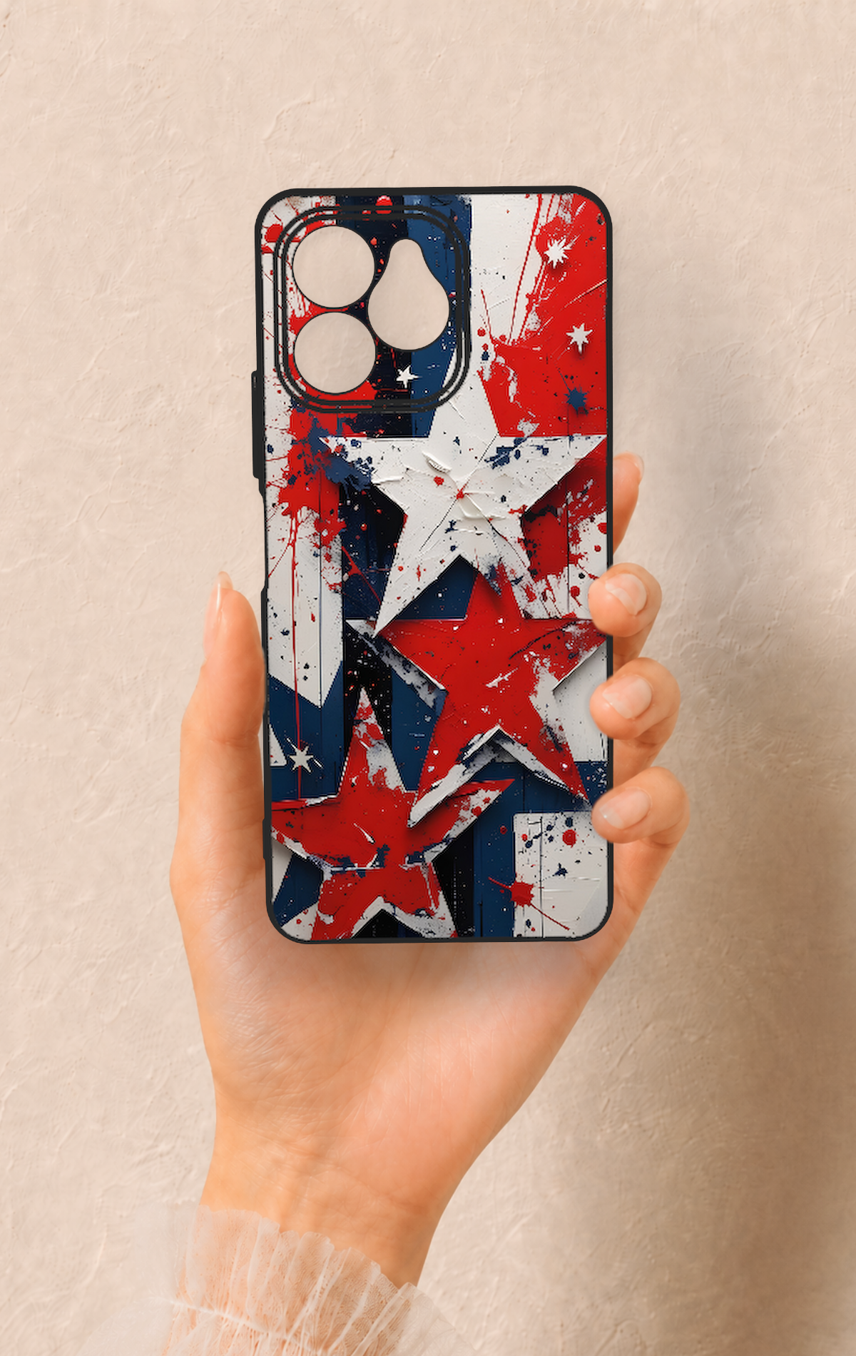 Omix x6 Uyumlu Star Flag Desenli Silikon Kılıf