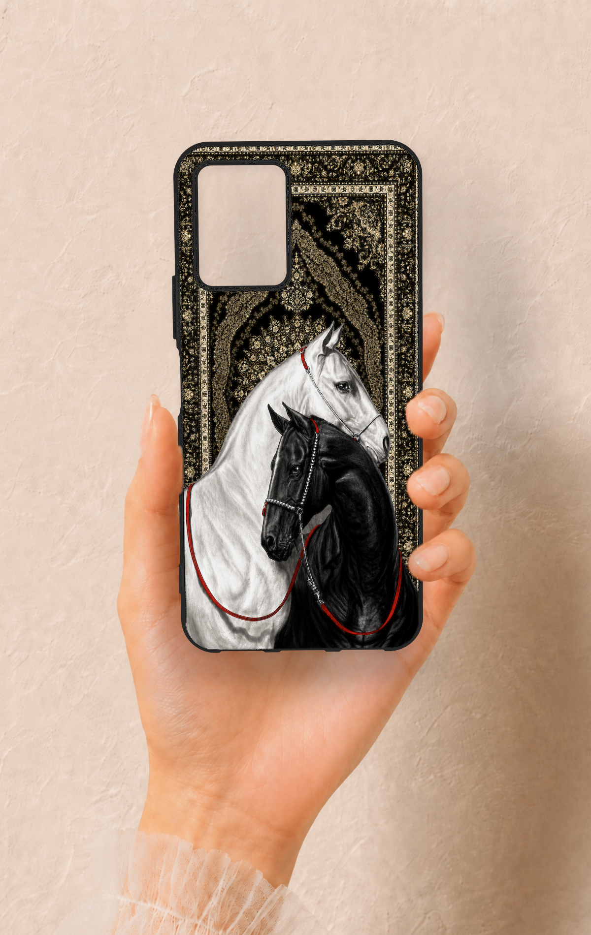 Vivo Y33S Uyumlu Asil Sevgili Atlar Desenli Silikon Kılıf