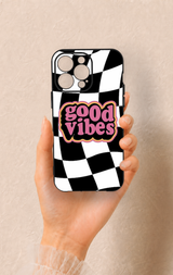 iPhone 14 Pro Max Uyumlu Black Good Vibes Desenli Silikon Kılıf