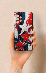 Samsung A52 Uyumlu Star Flag Desenli Silikon Kılıf