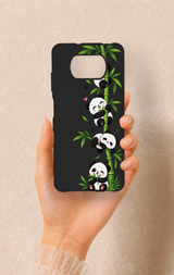 Poco X3 Uyumlu Sevimli Panda Bambu Desenli Silikon Kılıf