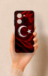 Redmi A5 Uyumlu Kurt Türk Bayrağı Desenli Silikon Kılıf