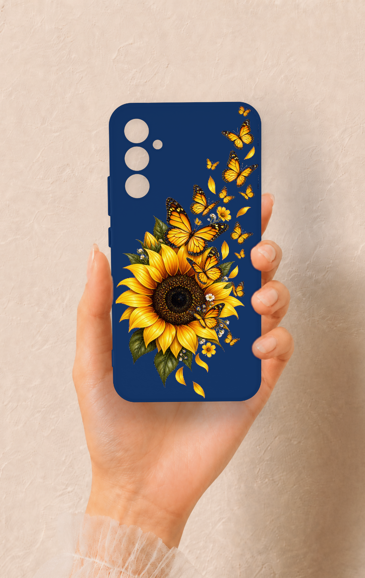 Samsung A34 Uyumlu Ayçiçeği Desenli Silikon Kılıf