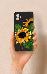 Samsung A04 Uyumlu Ay Çiçeği Desenli Silikon Kılıf