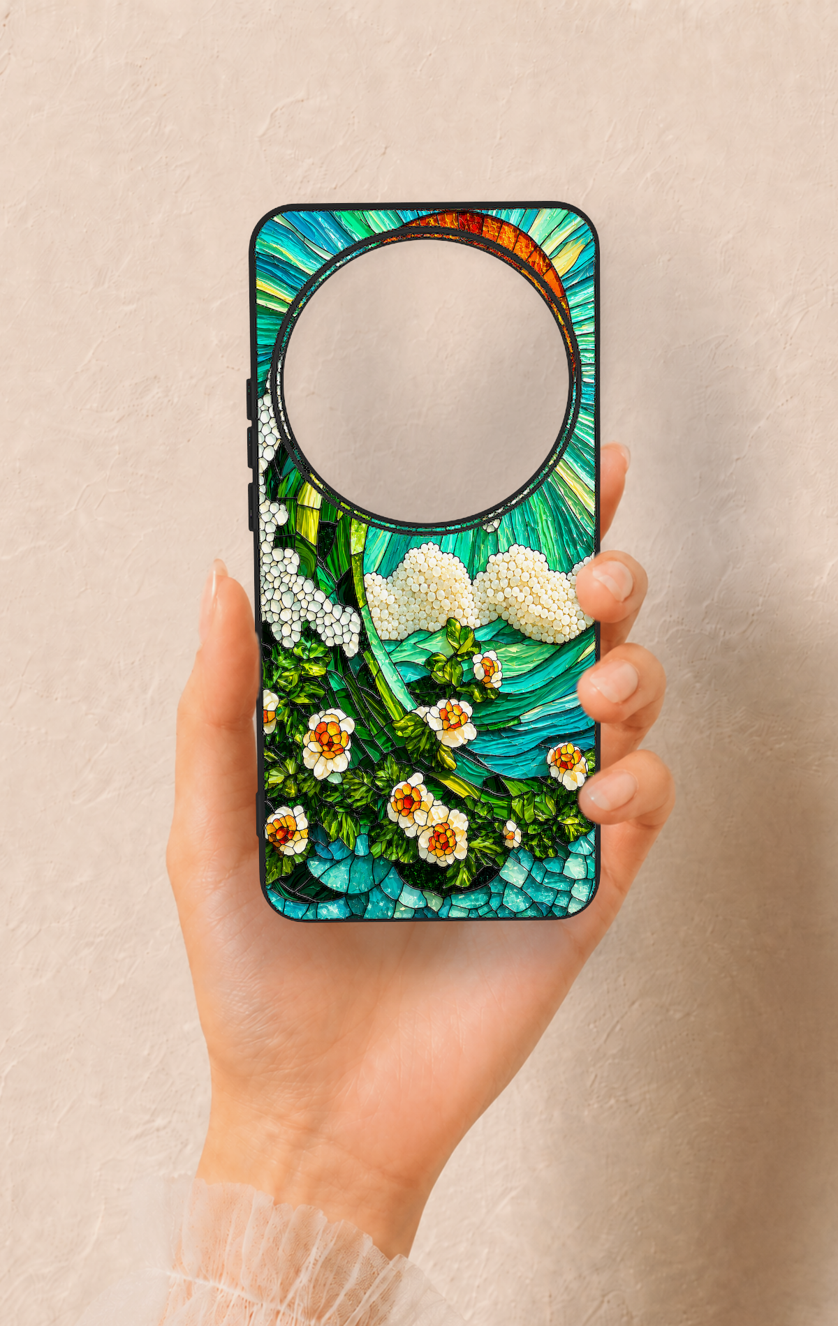 Xiaomi Mi 15 Ultra Uyumlu Mozaik Okyanus Dalgası Desenli Silikon Kılıf