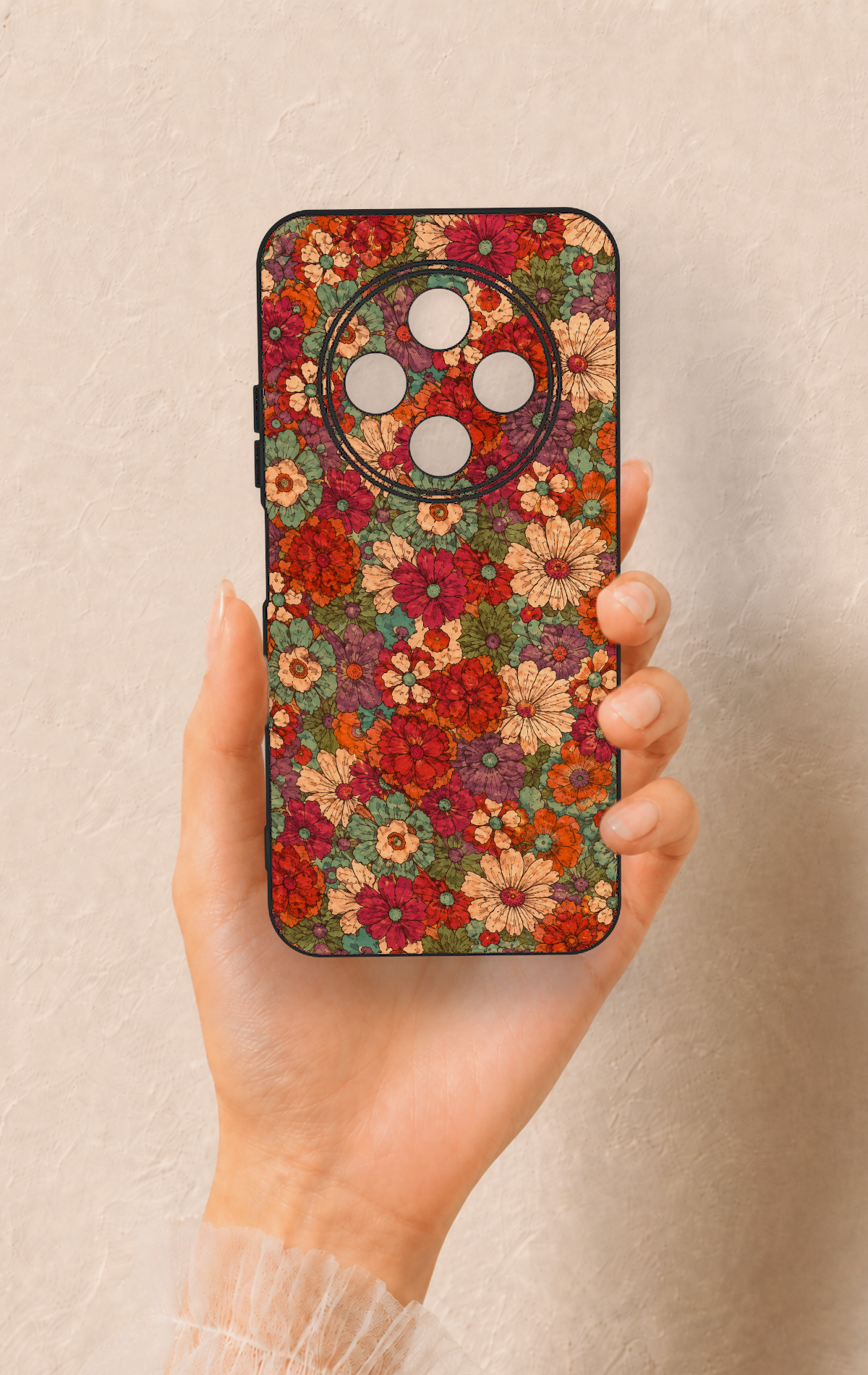 Tecno Spark 30C Uyumlu Pastel Çiçek Bahçesi Desenli Silikon Kılıf