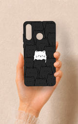 Huawei P30 Lite Uyumlu Many Cats Desenli Silikon Kılıf