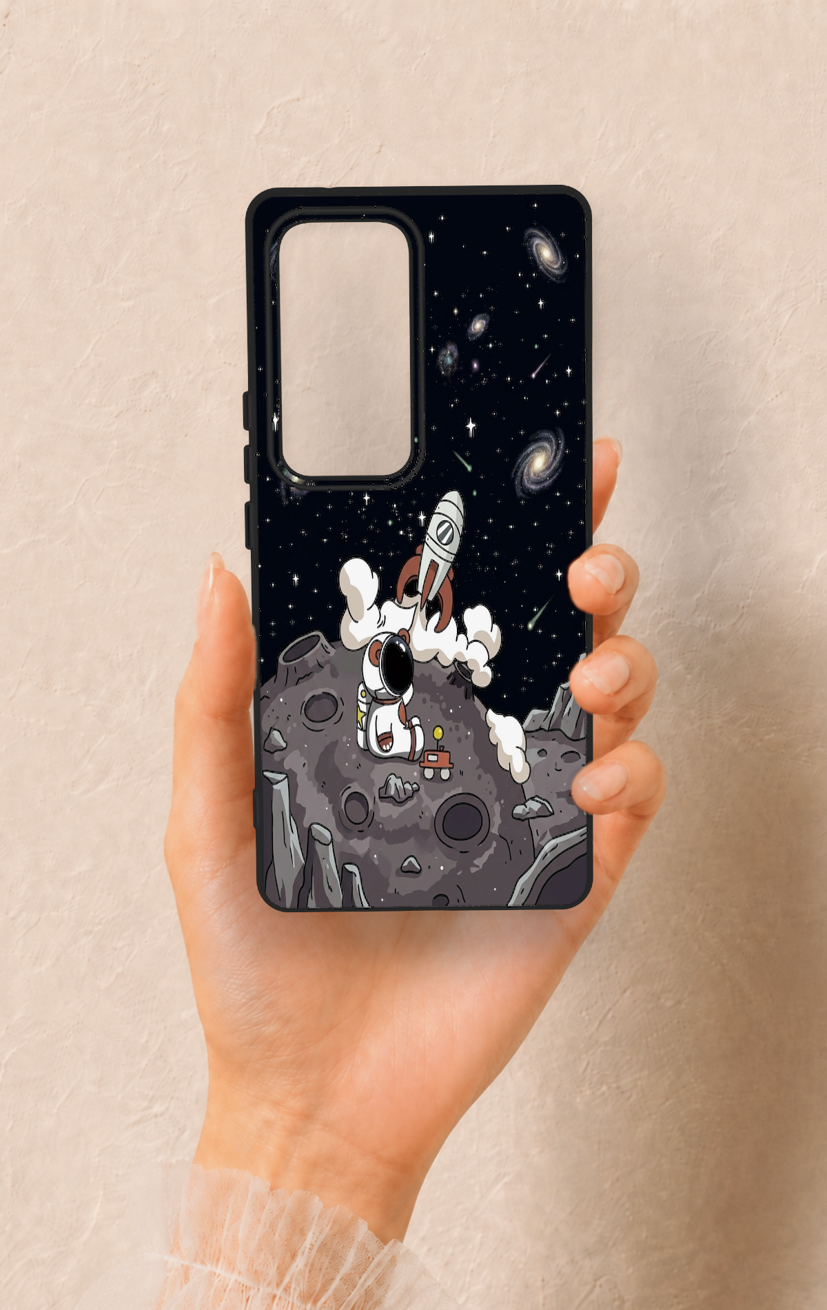Vivo V30 Uyumlu Uzay Astronot Desenli Silikon Kılıf
