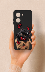 Redmi A5 Uyumlu Hello Cat Desenli Silikon Kılıf