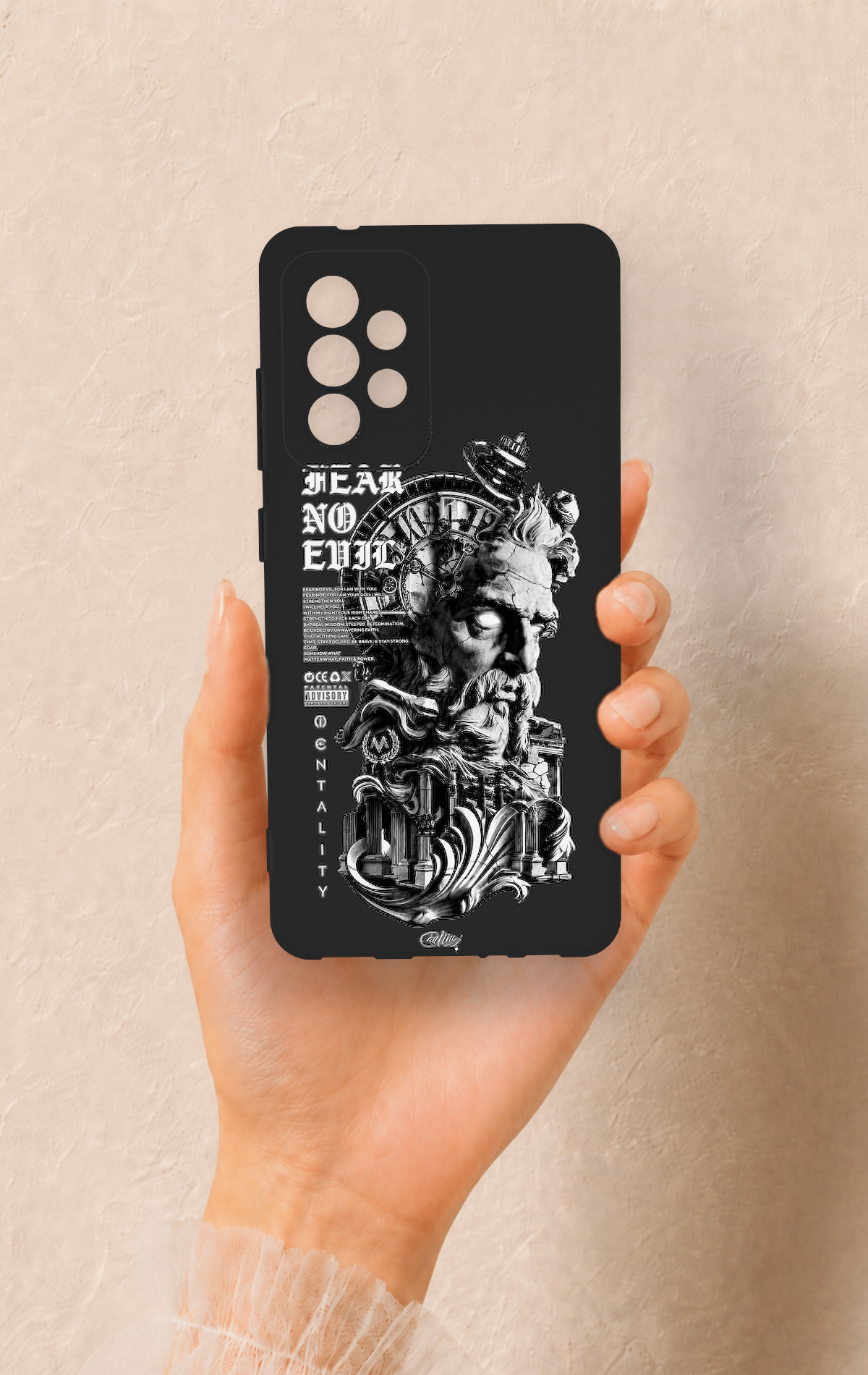 Samsung A52 Uyumlu Fear No Evil Desenli Silikon Kılıf