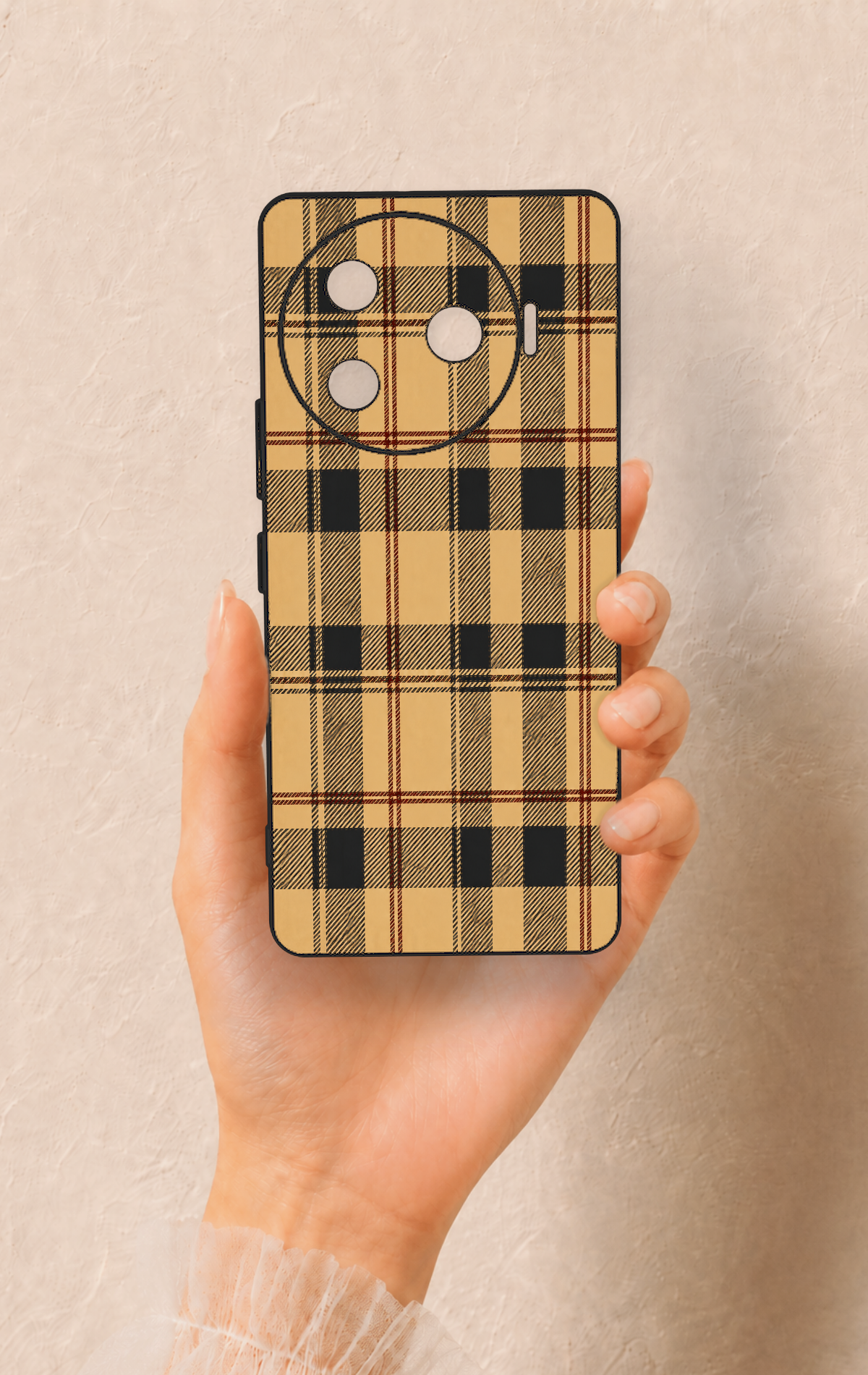 Tecno Camon 30 Pro 5G Uyumlu Burberry Ekose Desenli Silikon Kılıf