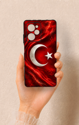 Poco X5 Pro Uyumlu Türk Bayrağı Desenli Silikon Kılıf