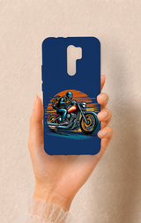 Redmi 9 Uyumlu Moto Rider Desenli Silikon Kılıf