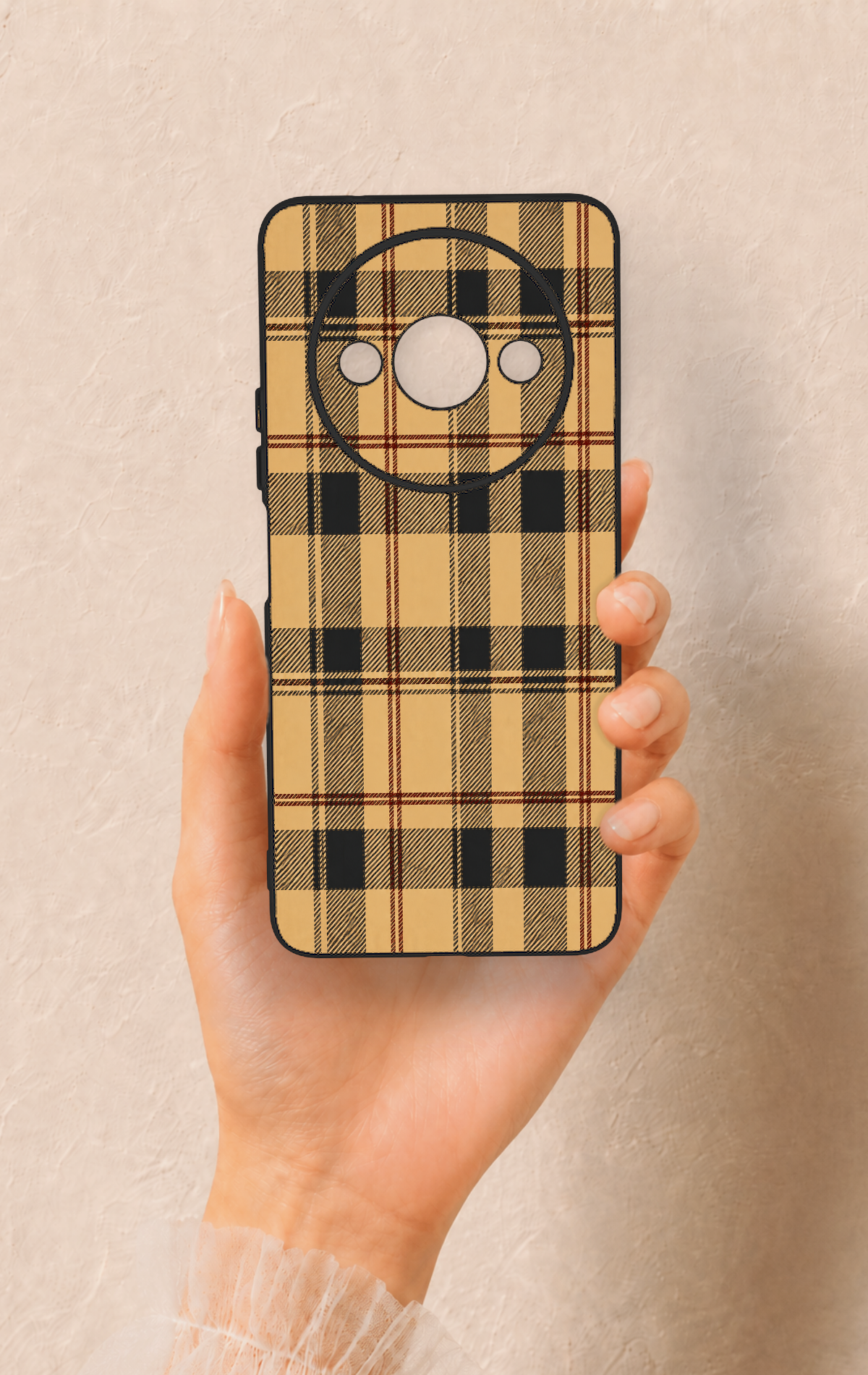 Redmi A3 Uyumlu Burberry Ekose Desenli Silikon Kılıf