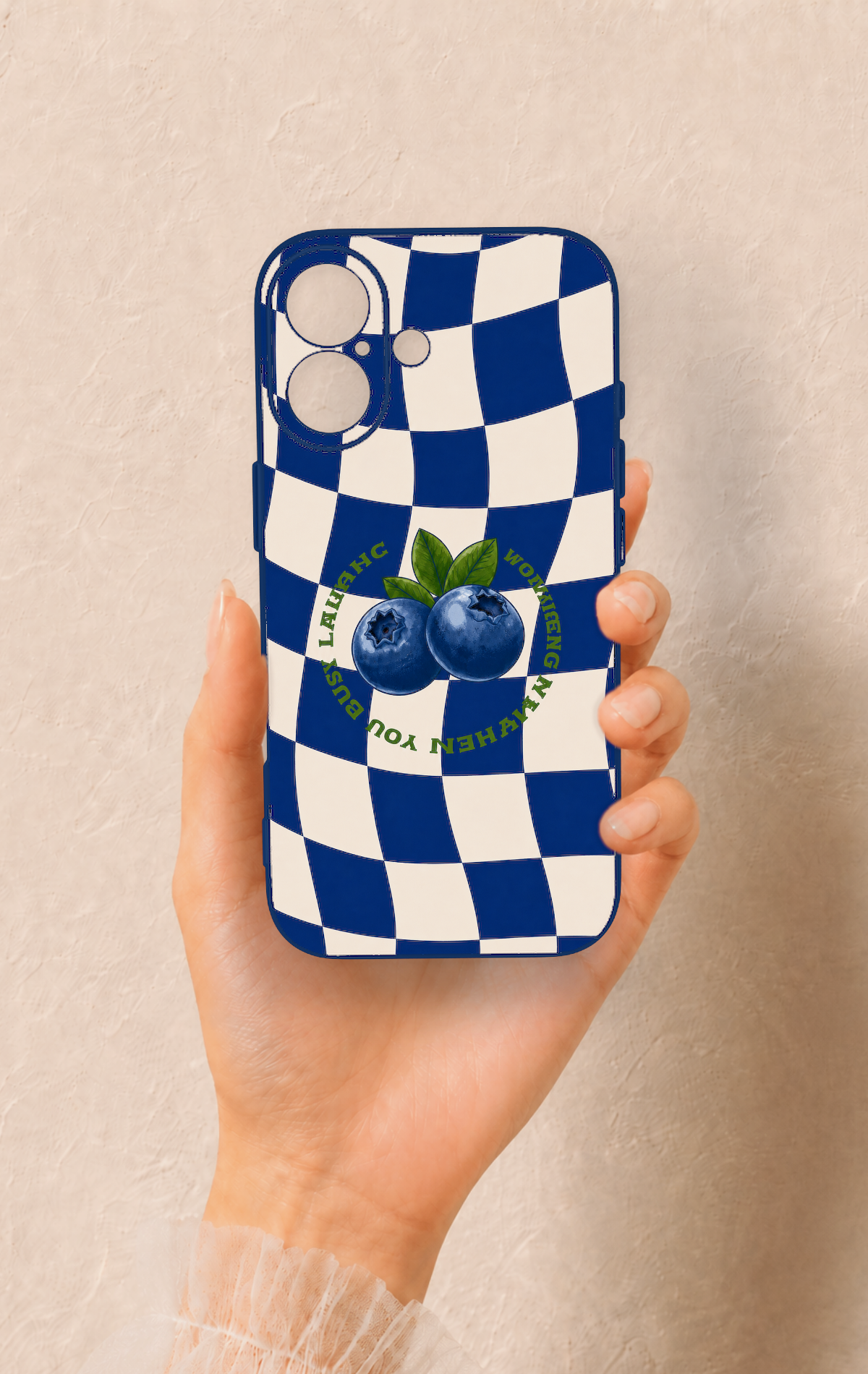 iPhone 17 Uyumlu Yaban Mersini Desenli Silikon Kılıf