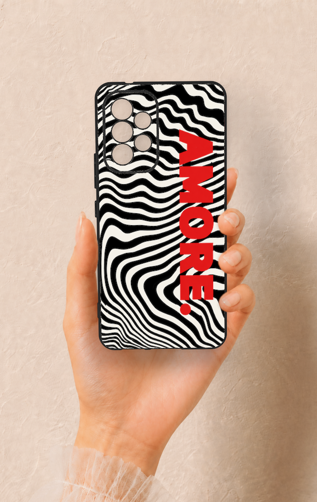 Samsung A53 Uyumlu Zebra Amore Desenli Silikon Kılıf