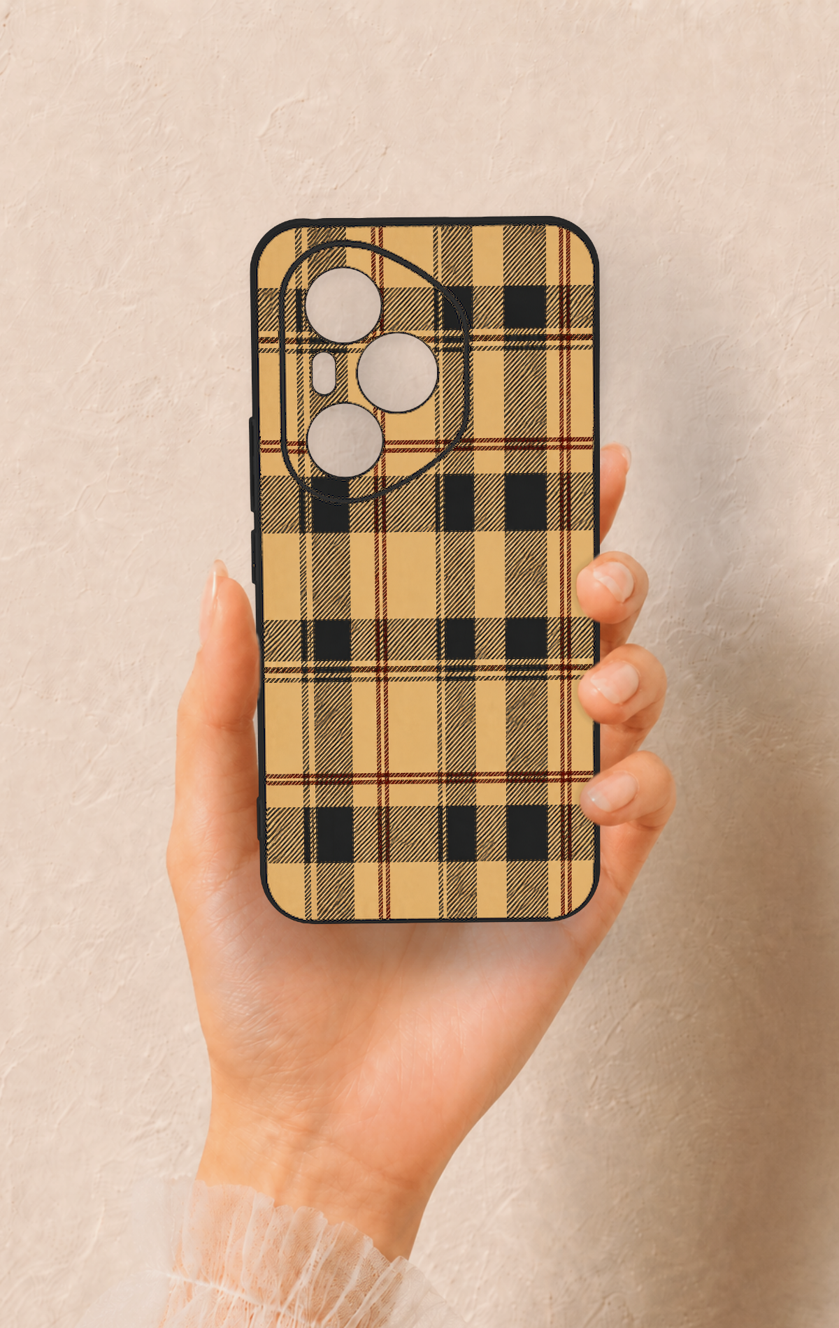 Honor 400 Pro Uyumlu Burberry Ekose Desenli Silikon Kılıf