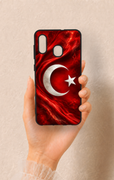 Samsung A20-A30 Uyumlu Türk Bayrağı Desenli Silikon Kılıf