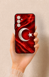 Samssung A54 Uyumlu Türk Bayrağı Desenli Silikon Kılıf