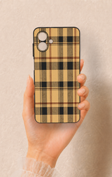 Samsung A07 Uyumlu Burberry Ekose Desenli Silikon Kılıf