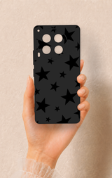 Tecno Camon 30 Uyumlu Siyah Star Desenli Silikon Kılıf
