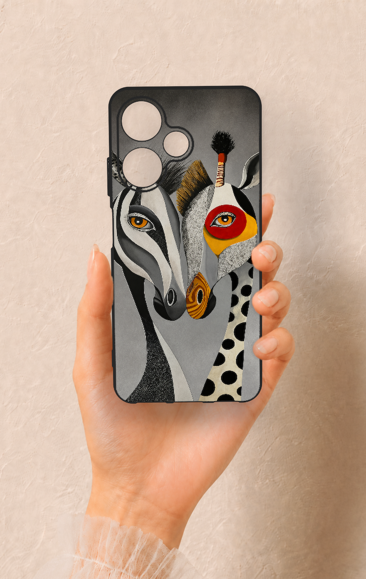 İnfinix Hot 30i Uyumlu Zebra ve Zürafa Desenli Silikon Kılıf