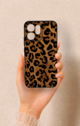 Oppo Reno 14F Uyumlu Koyu Leopar Deri Desenli Silikon Kılıf