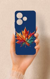 Redmi 13 4G Uyumlu Renkli Yaprak Desenli Silikon Kılıf