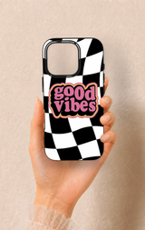 iPhone 16 Pro Uyumlu Black Good Vibes Desenli Silikon Kılıf