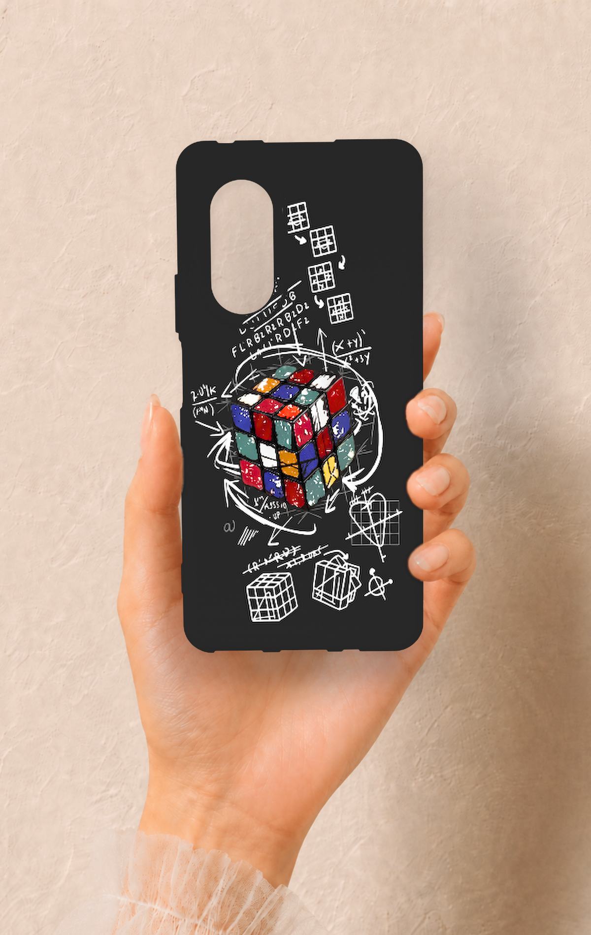 Huawei Nova 9Se Uyumlu Rubik Küb Desenli Silikon Kılıf