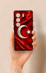 Tecno Camon 40 4G Uyumlu Türk Bayrağı Desenli Silikon Kılıf