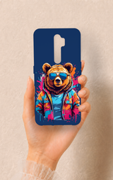 Oppo A5 2020 Uyumlu Gözlüklü Ayı Desenli Silikon Kılıf