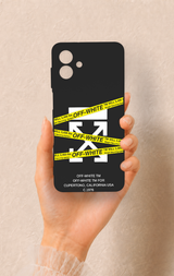 Samsung A07 Uyumlu Off White Desenli Silikon Kılıf